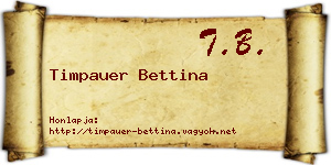 Timpauer Bettina névjegykártya